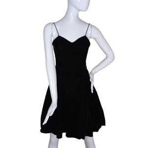 Vintage Perspective Kleid Gr. 3 Samt schwarz ärmellos hinten Reißverschluss - Bild 1 von 10
