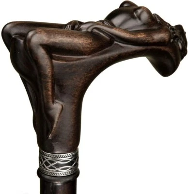 Bengalas de madeira esculpidas à mão exclusivas para homens - Ninfa - Bengala de madeira extravagante - Imagem 1 de 4