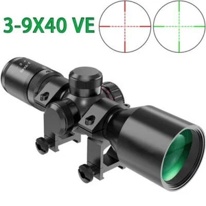New 3-9x40 Compact Tactical Riflescope Hunting Optic Sight Green Red Illuminated - Picture 1 of 11