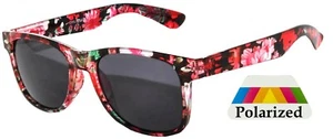 KIDS SUNGLASSES FLORAL RED POLARIZED DARK LENS PROTECT CHILD'S EYES FROM UV &BAG - Picture 1 of 7