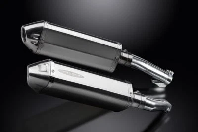 Silenciadores tri-ovais de aço inoxidável Delkevic 13" - Escape Kawasaki Z1000 2010-2016 - Imagem 1 de 3