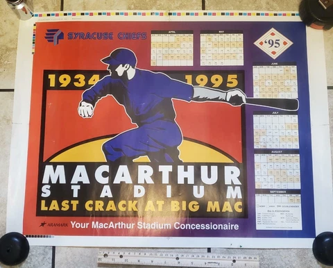 VINTAGE MACARTHUR STADIUM 1995 SYRACUSE NY CHEIFS LAST CRACK AT MAC POSTER ! Cover