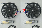 2 X 10" 10 Inch 12V Slim Electirc Radiator Cooling Thermo Fan & Mounting Kit