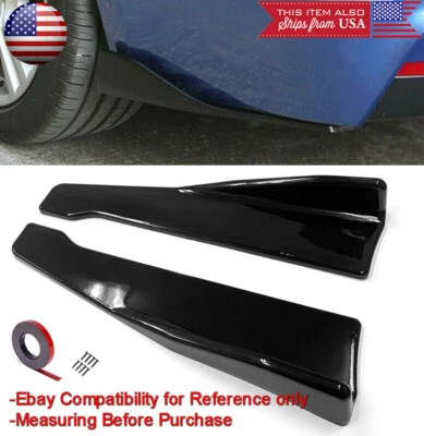 Divisor de faldón lateral parachoques trasero negro de 18" difusores de ala delantal espata para Honda Foto 1 de 3