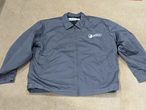 Vintage Swift Trucking Jacket Quilted Embroidered Employee Jacket XL 90s Gray - Picture 1 of 8