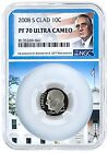 2008 S Clad Roosevelt Dime NGC PF70 Ultra Cameo - White House Picture Core