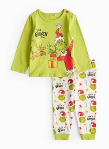Ensemble pyjama imprimé personnage Noël Le Grinch 6-9 mois par Tu **NEUF** - Photo 1/6
