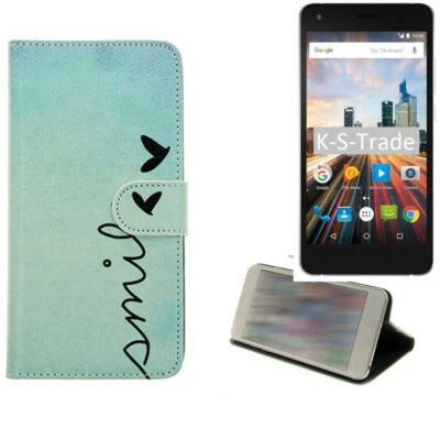 Housse Étui Archos 50f Helium Lite portefeuills Flip Cover Coque fleur Wallet B - Photo 1/4