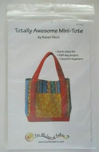 Totally Awesome Sewing Pattern  Mini-Tote   #TA 102,  Size:  8" High  X  9" Wide - Picture 1 of 2