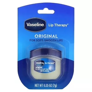 Vaseline Lip Therapy Petroleum Jelly Soft & Smooth Lips Original Lip Balm 0.25oz - Picture 1 of 7