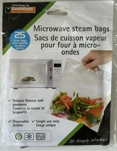 Microwave Steam Bags 25 Pack - Quickasteam Toastabags - Healthy Cooking - Picture 1 of 2