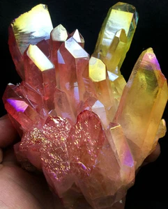 686g!!! MORE COLOUR Aura Quartz Crystal Titanium Bismuth Silicon Rainbows - Picture 1 of 11