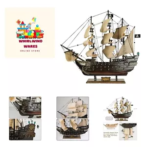 SAILINGSTORY Wooden Pirate Ship Model Black Pearl Sailing Ship Sailboat Decor... - Picture 1 of 7