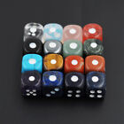 15mm Square 6 Sided D6 Gemstone Quartz Crystal Dots Dice Carving Game Toy Crafts