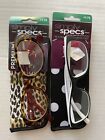 Simply Specs Reading Glasses With Cases Lot of 2 Pks +1.75 Black/White and Brown