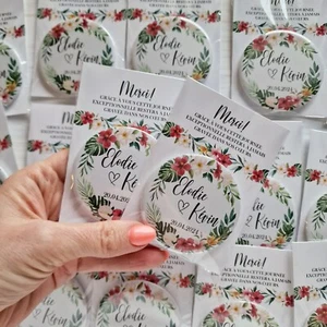 Favores de boda tropical, imanes personalizados, regalo de gracias para invitados - Imagen 1 de 8