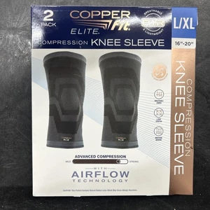 Ginocchiera a compressione Copper Fit Elite confezione da 2 L/XL 16-20" tecnologia Airflow - Foto 1 di 2