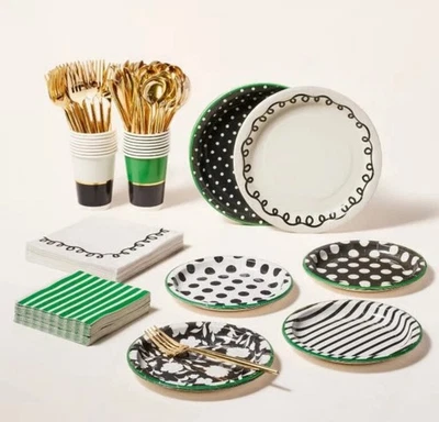 NUEVO Kit de vajilla desechable Kate Spade x Target 16 invitados fiesta de papel 160 piezas Foto 1 de 4