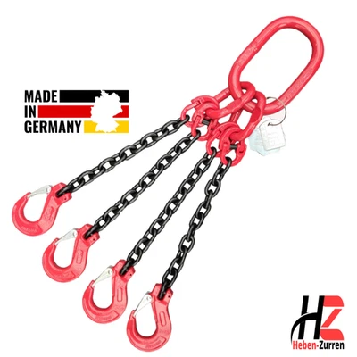 4-Strang Kettengehänge 6mm 2360kg Anschlagkette schwarz GK8 EN 818-4 - Bild 1 von 4