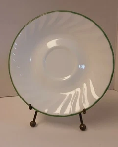 Corelle Callaway Calloway Ivy saucer replacement white swirl surface green rim - Picture 1 of 3