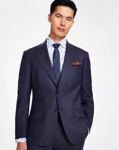 Tallia Men's Slim Fit Stretch Solid Sport Coat Blazer Blue Solid 40R - Picture 1 of 5