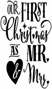 Unsere ersten Weihnachten als Mr & Mrs Vinyl Aufkleber Sticker für Weinflasche Handwerk - Bild 1 von 2