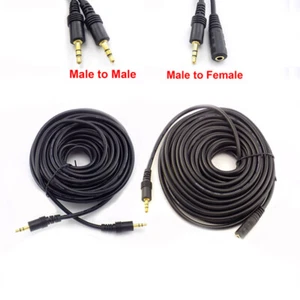 10/20M Aux Cable Audio Lead 3.5mm Jack to Jack Stereo Male female Car PC Phone - Picture 1 of 11