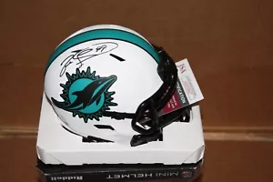 MIAMI DOLPHINS JASON TAYLOR #99 SIGNED RIDDELL LUNAR MINI HELMET HOF 2017 JSA - Picture 1 of 2
