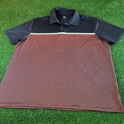 Falls Creek Golf Polo Shirt Red Blue Striped Athletic Casual Mens Extra Large - Image 1 of 4