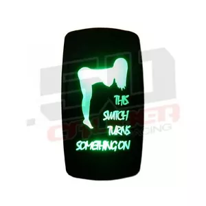 20a 12V or 24V On/Off Rocker Switch "This Switch Turns Something On" - Green - Foto 1 di 8