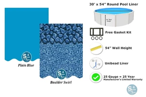 SmartLine 30' x 54” Round Unibead 25 Gauge Swimming Pool Liner - Choose Pattern - Picture 1 of 7