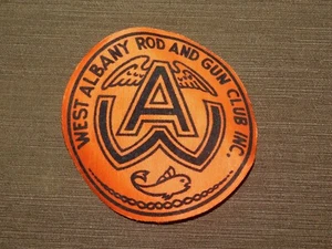 VINTAGE 4 1/8" ACROSS WEST ALBANY ROD AND GUN CLUB INC PATCH NEW UNUSED - Picture 1 of 4
