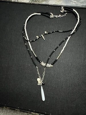 SILPADA Silver 7 Way Howlite Pyrite NEUTRAL TERRITORY Necklace N3255 (N43) - Image 1 of 4