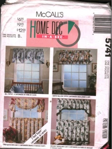 5741 Vintage McCalls SEWING Pattern Home Window Decor Valance Home dec in a sec - Picture 1 of 2