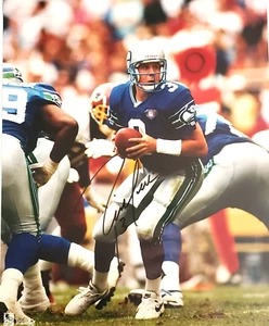 1995 Rick Mirer Seattle Seahawks QB Autographed  NFL 8x10 Photo  FBP-182-B - Picture 1 of 2