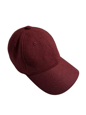 Gorra de béisbol Brandy Melville de lana con correas de cuero OS rojo granate Foto 1 de 4