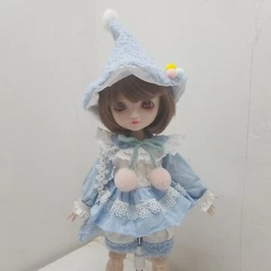 1/6 BJD Doll Lolita Pajamas Set Blue White Hat Top Shorts - Picture 1 of 14