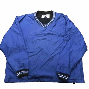 VTG Champion Jacket Mens XL V neck Nylon Windbreaker Pockets Blue - Read Desc - Picture 1 of 17