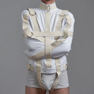 Zwangsjacke BDSM Weiß - Keuschheit/ DDLG ABDL / Asylum Bondage - KlinikBondage®