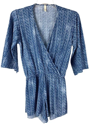 Mameluco ELAN para mujer talla S azul blanco manga corta elástico cintura elástica Foto 1 de 4