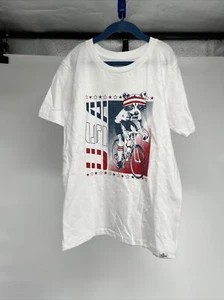 Kid Dangerous, Kids USA Cycling Raccoon T Shirt, White, Size M, NWOT - Picture 1 of 6