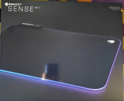 BLACK ROCCAT SENSE AIMO RGB  Gaming Mouse Pad NEW BOXED - Image 1 of 4