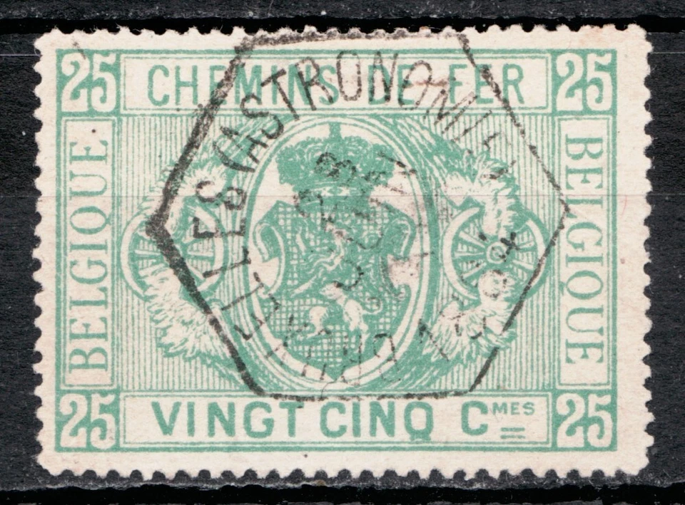 1881 Belgium Sc #Q3 - 25¢ Parcel / Railway - Coat of Arms - Used Cv$10 - Image 1 of 1