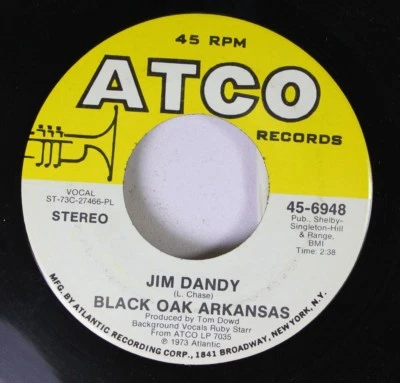 Rock 45 Black Oak Arkansas - Jim Dandy / Red Hot Lovin' On Atco Foto 1 de 2
