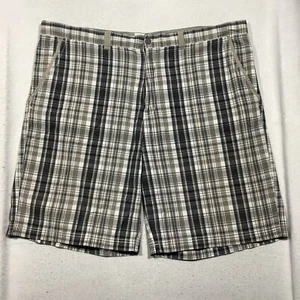 626 Blue Bermuda Shorts Men's 48 Measures 47 Gray Tan Plaid - Picture 1 of 9