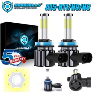 6 Sides 6500K H11 LED Headlight Bulbs H8 H9 for Chevy Silverado 1500 2007-2015 - Picture 1 of 12
