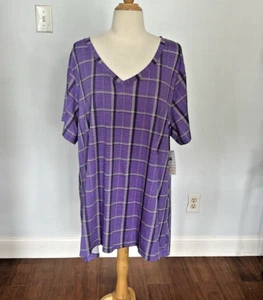 Lularoe Blouse Womens 3XL V Necks Christy T Short Sleeve Loose Fitting Top - Picture 1 of 8