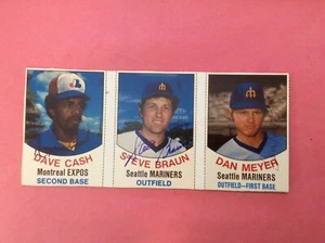 1977 Hostess 3-Card Panel Cash,Braun,Meyer Autographs RARE! - Picture 1 of 2