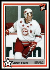 1990-91 7th Inning Sketch OHL #157 Adam Foote Sault Ste. Marie Greyhounds