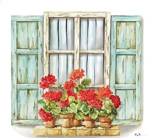 WALLIES GERANIUM WINDOW wall stickers 4 prepasted diecast wallpaper decal MURAL - Picture 1 of 3